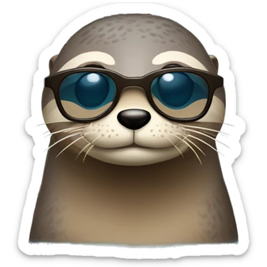 Loutre avec des lunettes  sticker