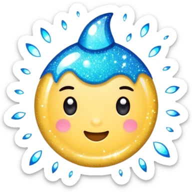  sparkling shiny glitter, with bright sparkles and shimmering particles, simple cute cartoon style sticker