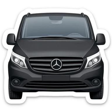 Black mercedes vip vito front cross view sticker