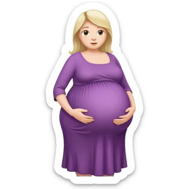 heavily pregnant woman with extremely abnormally huge overdue belly sticker