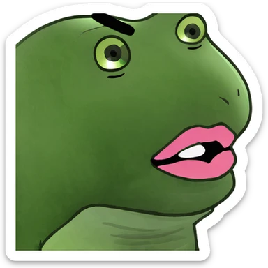 Cherry in girls mouth with pink lips  sticker