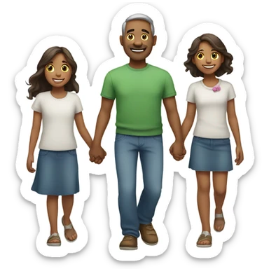 Father and daughters  sticker