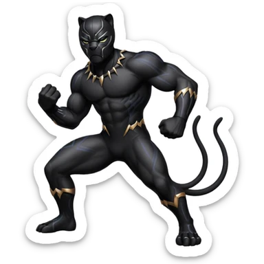 Black panther aggressive sticker