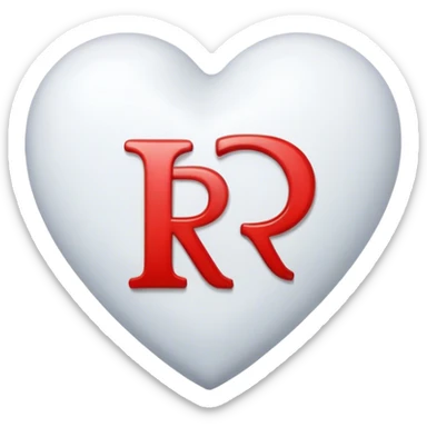 A beautiful white heart with the letter R inside. sticker