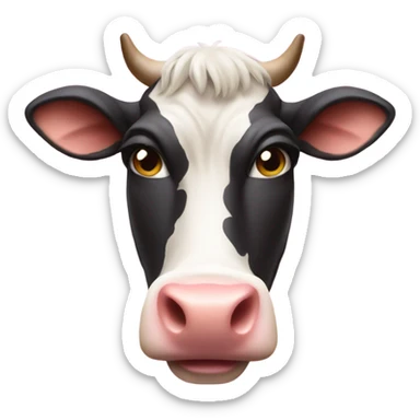 Cow with long pink nails sticker