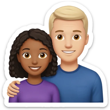 mixte couple black girl , white man sticker