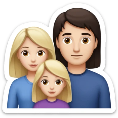 Familia : Hombre pelo oscuro, Mujer pelo cafe, hija 1 pelo mono , hija 2 pelo oscuro. sticker