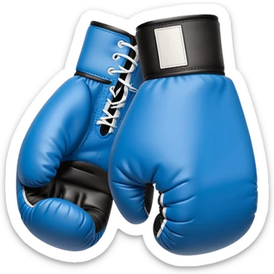 Minimalistic flat vector icon, iOS style, thin black contour on white background. Boxing gloves or a fighter silhouette in stance. sticker