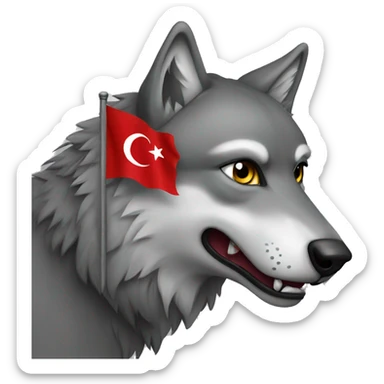 greywolf with turkish flag sticker