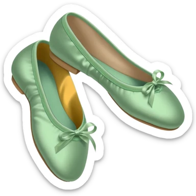 Pale green satin ballet shoes sticker