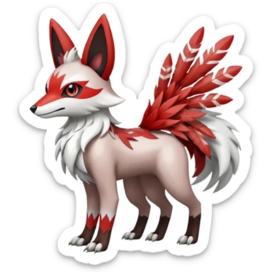 Meloetta-Zangoose-Lycanroc-Trico-Pokémon-Fakémon-fusion-hybrid-creature sticker