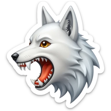 Sharp wolf fang sticker