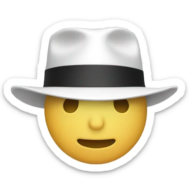 white hat with band   sticker