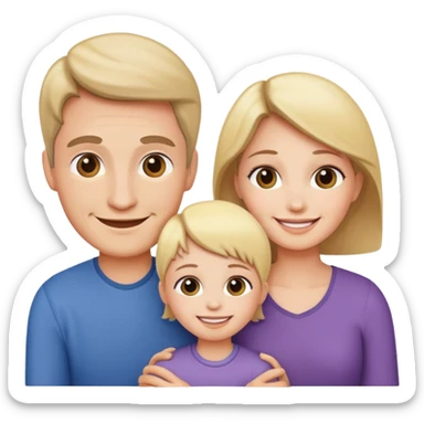 Parents holding a kid who are smiling sticker