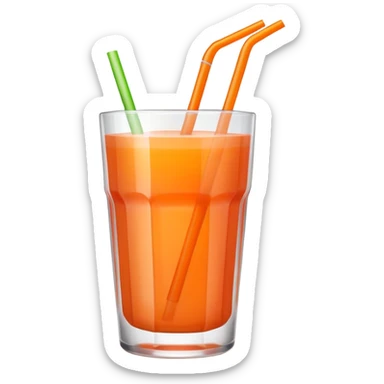 Guava juice in a glass with a straw sticker