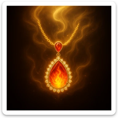 Make the necklace floating and ethereal, with a glowing aura sticker