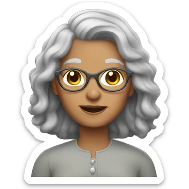 Younger Grandma with longer gray hair  sticker