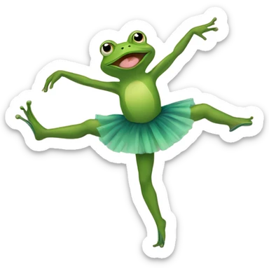 frog doing ballet sticker