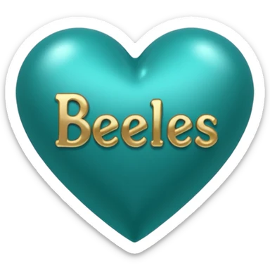 Teal heart with Belles with Balls wording sticker