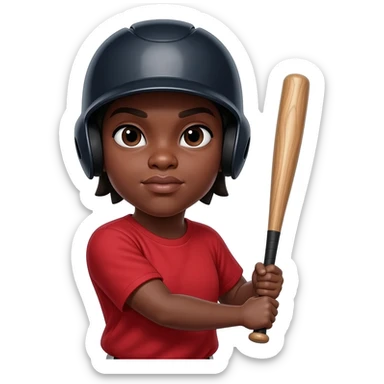 black softball player sticker