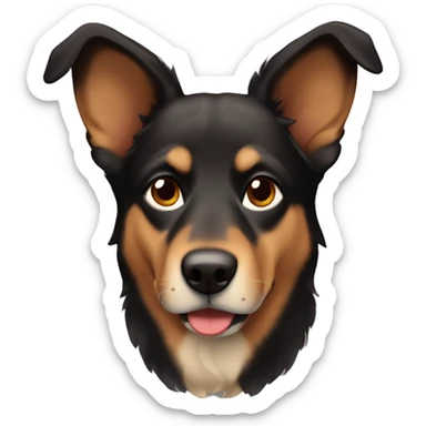 Brown and black Shepard dog with floppy ears sticker