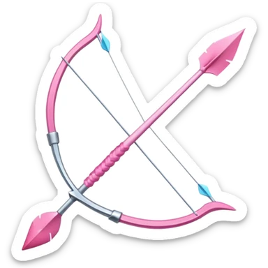Pink cupids bow and arrow sticker