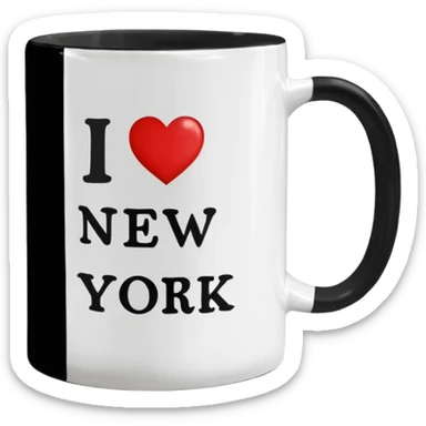 Coffee mug with I love New York  sticker