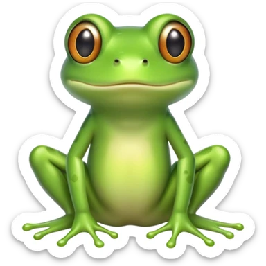 cute green frog with visible legs sitting sticker