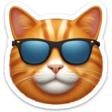Orange cat with sunglasses sticker