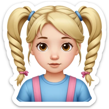 cute young girl with pigtails sticker