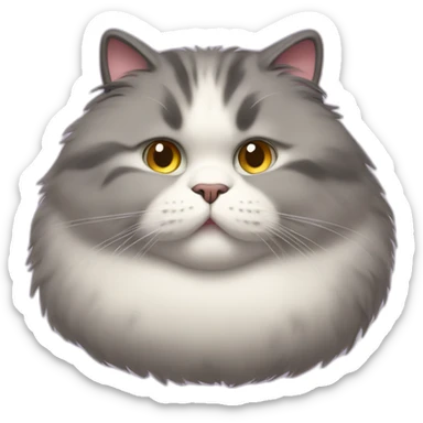 fat obese fluffy cat sticker