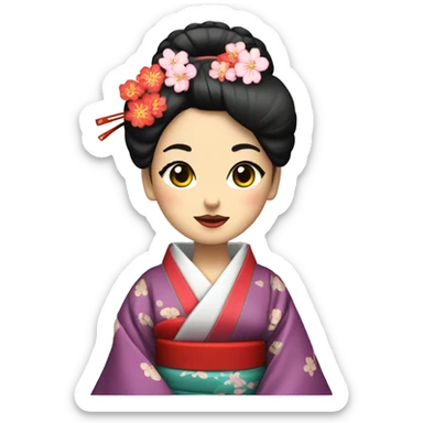 Geisha with kimono sticker