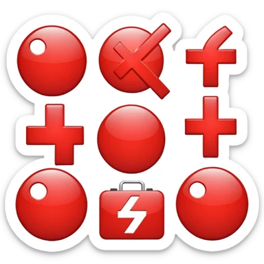 plus and percentage sign in red sticker