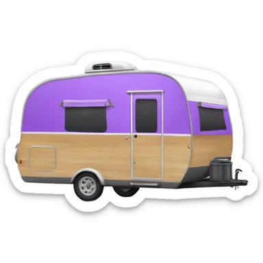 Realistic purple camping trailer isolated.  sticker