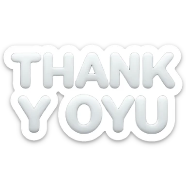 Discord custom emoji, 1:1.
Pop rounded font text "Thank You".
Single color, flat design.
Only simple circles around it.
No hearts, no stars, no sparkles.
High contrast, readable at small size.
 sticker