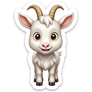 cute cartoon goat with horns sticker