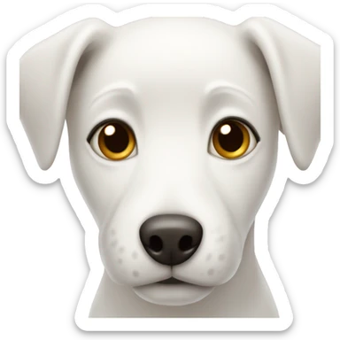 White dog with short hair and brown eyes  sticker