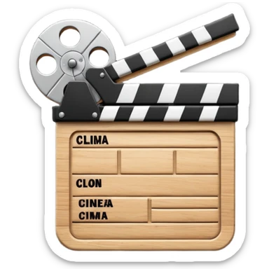 cinema clap black and white sticker
