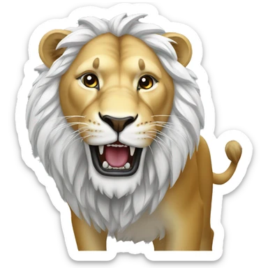 Hungry lion white sticker