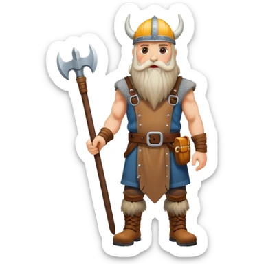 road builder full body as a viking with very long bear to the knees sticker