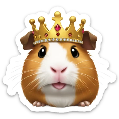 Guinea pig wearing a crown sticker