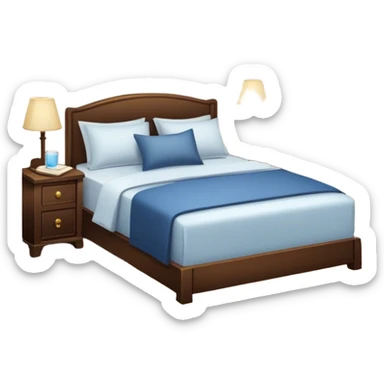 A dimly lit bedroom. The bed is neatly made, and a glass of water sits beside a book on a cozy nightstand. Soft lighting signals a peaceful wind-down, representing the calm and control that comes from reclaiming your evenings. sticker