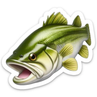 largemouth bass fish more realistic sticker