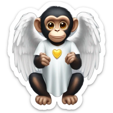 chimpanzee angel sticker