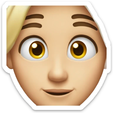 slightly smile, brows suggesting happiness sticker