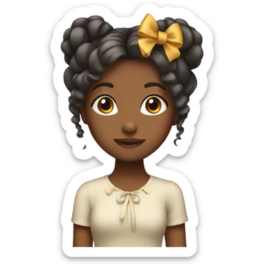 girl with bow in hair sticker