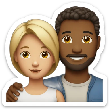 interracial couple with son sticker