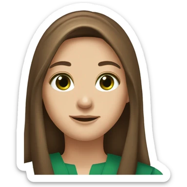 graduation long brown hair green eyes sticker