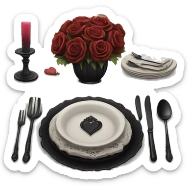 Romantic Gothic table setting  sticker
