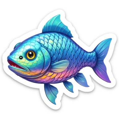 cat fish being fished sticker